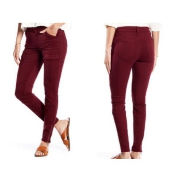 Splendid Pants - Splendid Hunter Skinny Midrise Cargo Pants in Burgundy (31)